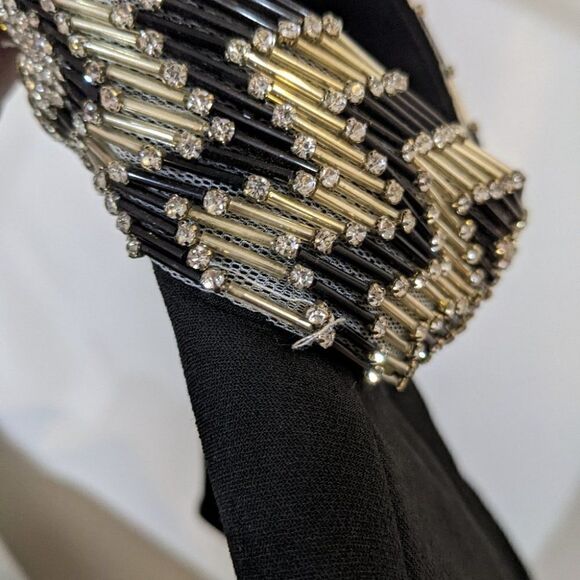 RACHEL Zoe | Quinton One-shoulder Embellished Crepe Mini Dress In Black - Picture 16 of 16